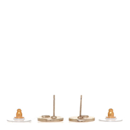 Chanel Crystal CC Round Earrings Gold 3 of 4