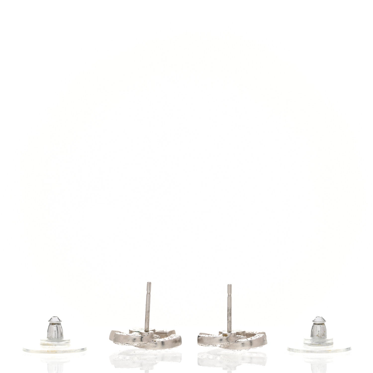 Chanel Crystal CC Earrings Silver 3 of 4