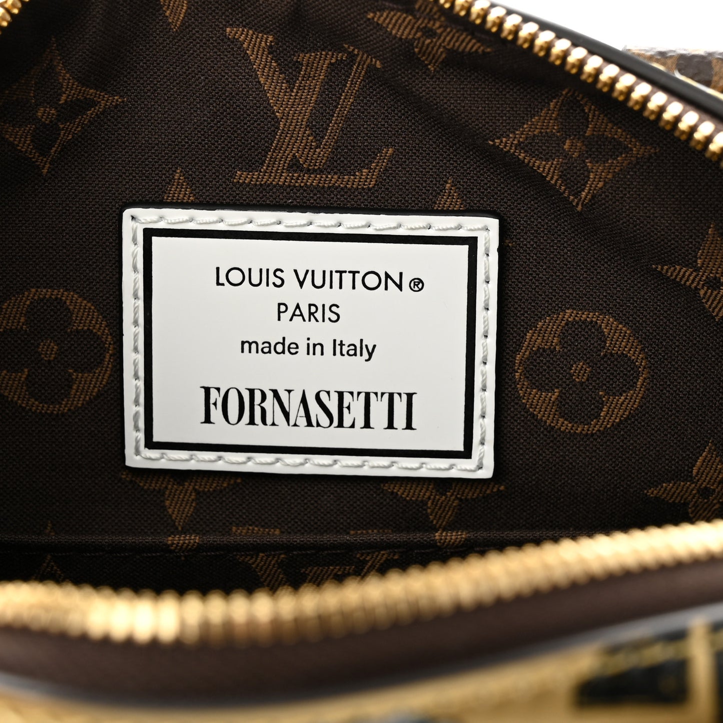 X FORNASETTI Calfskin Fornasetti Speedy Bandouliere 25 Gold