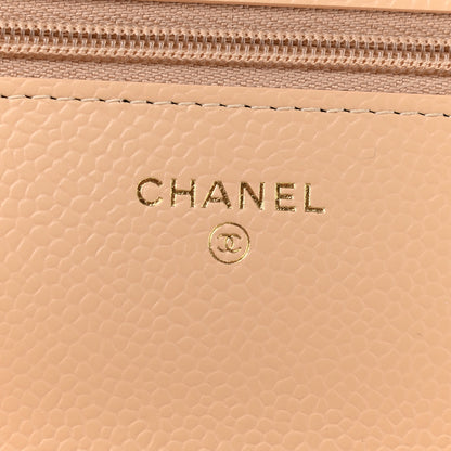 Chanel Caviar Quilted Wallet On Chain WOC Beige 6 of 10