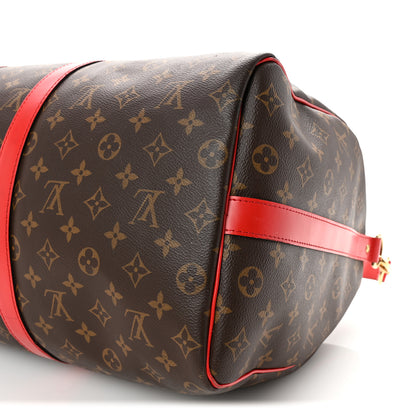 Louis Vuitton Calfskin Monogram Keepall Bandouliere 50 Coquelicot 8 of 11