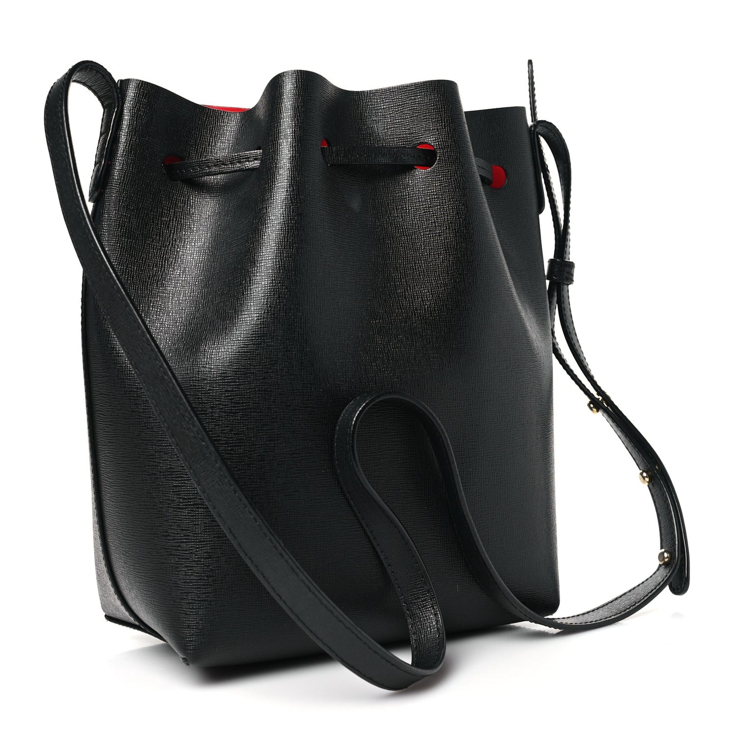 Saffiano Mini Bucket Bag Black Flamma