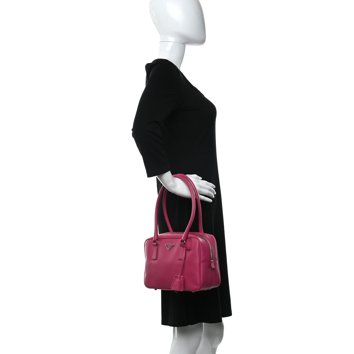 Prada Saffiano Bauletto Peonia 2 of 8