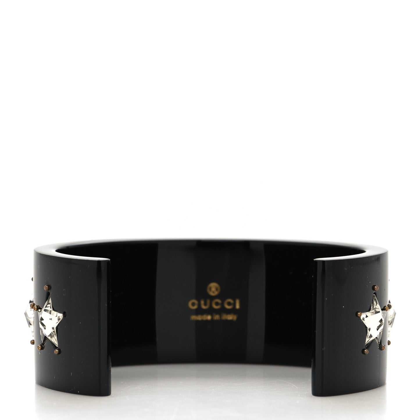 Resin Crystal Cuff Bracelet S Black