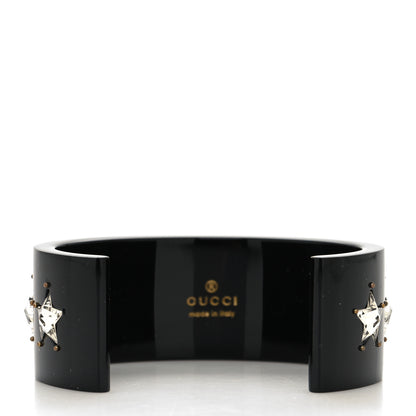 Gucci Resin Crystal Cuff Bracelet S Black 3 of 4