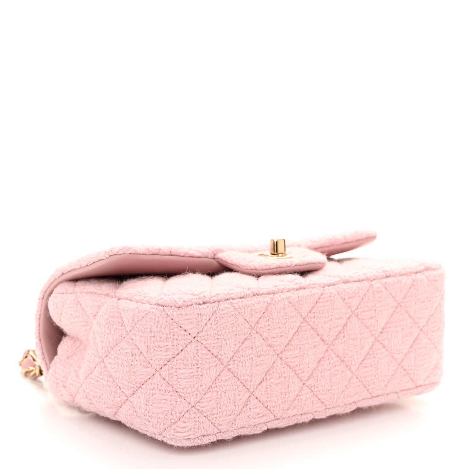 Chanel Tweed Quilted Mini Rectangular Flap Light Pink 4 of 11