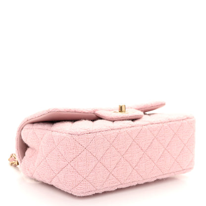 Chanel Tweed Quilted Mini Rectangular Flap Light Pink 4 of 11