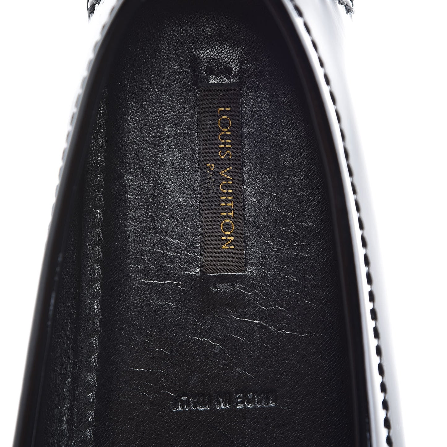 Patent Calfskin Oxford Loafers 40 Black