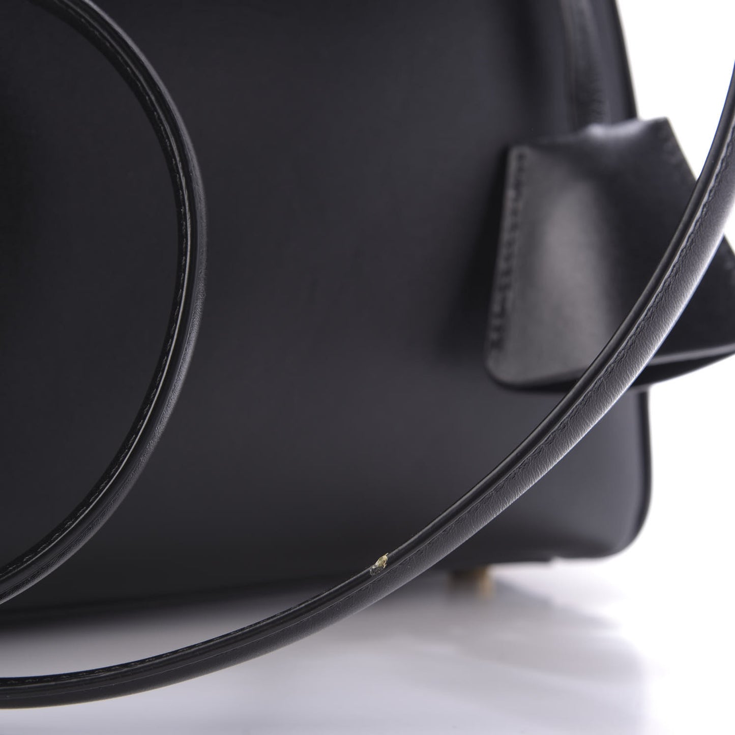 Satinated Calfskin Small 16 Top Handle Bag Black