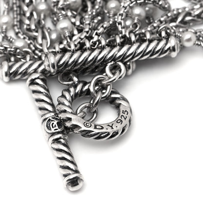 David Yurman Sterling Silver Pearl Starburst Multi-Row Bracelet 4 of 4