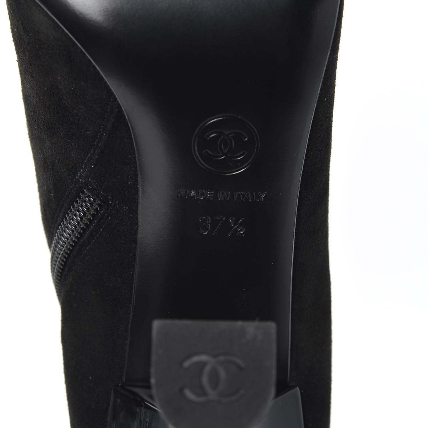 Chanel Suede Crystal Star Short Boots 37.5 Black 8 of 9