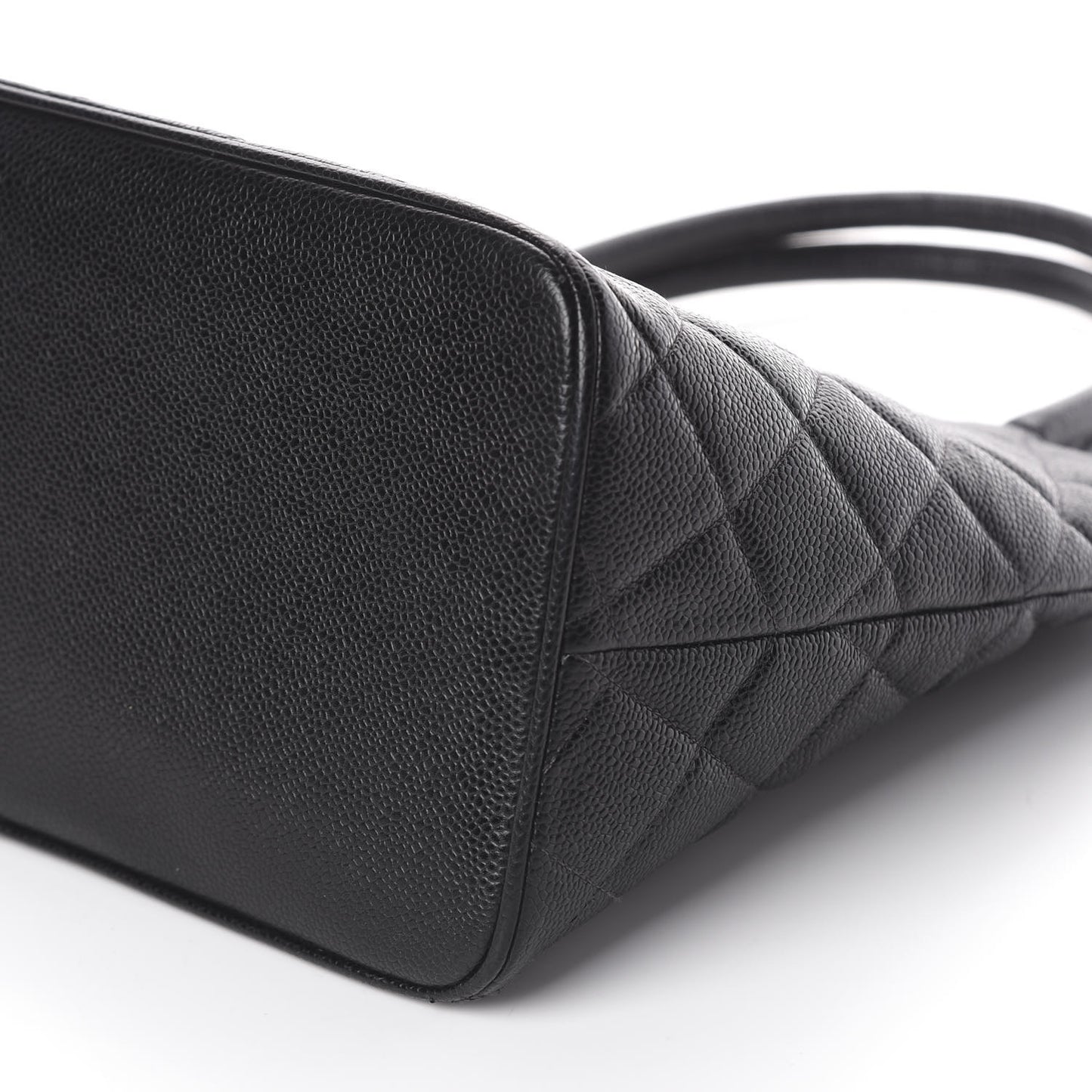 Caviar Quilted Medallion Tote Black