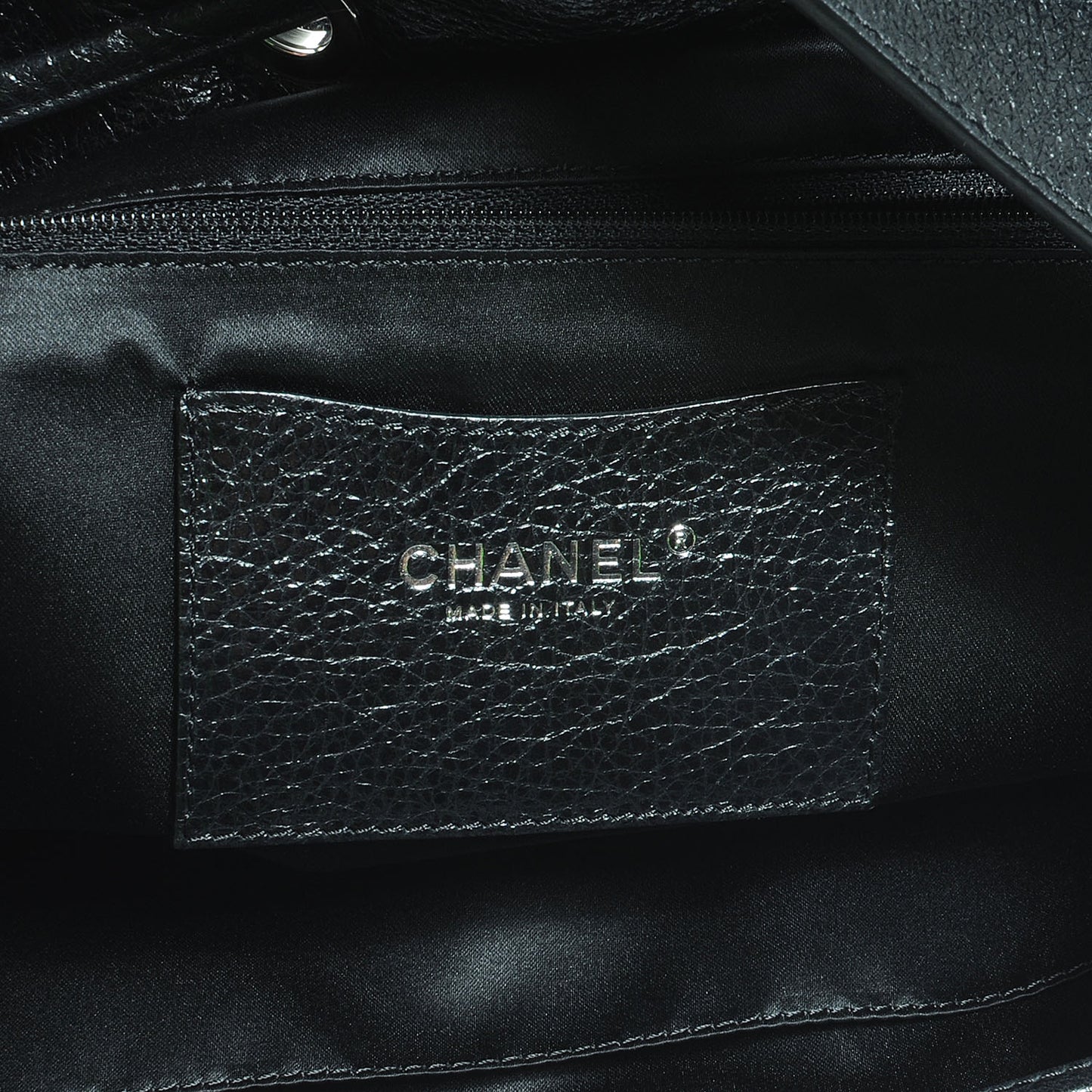 Glazed Calfskin On The Road Drawstring Tote Black