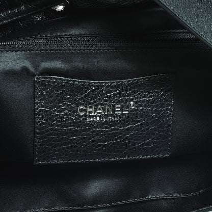 Chanel Glazed Calfskin On The Road Drawstring Tote Black 6 of 7