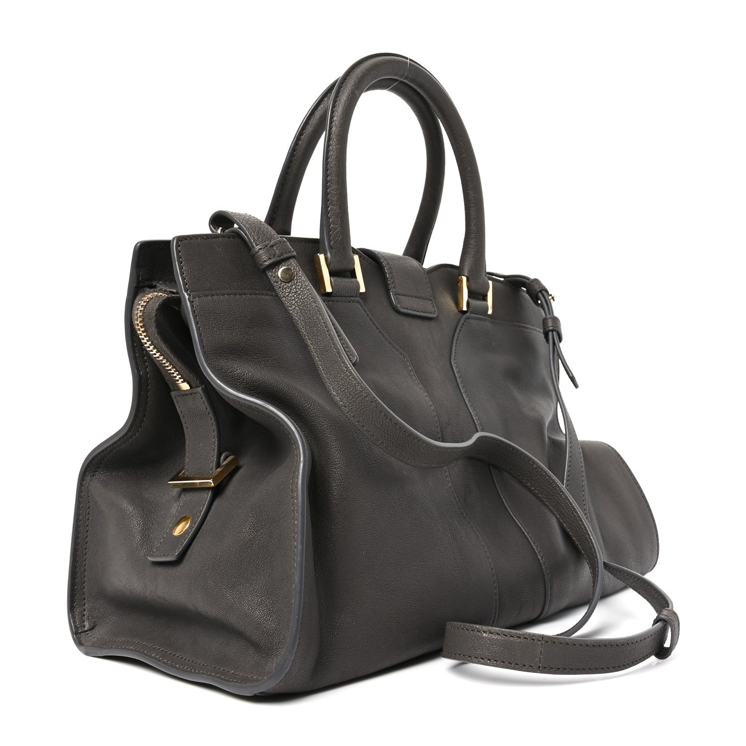 Saint Laurent Sheepskin Medium Cabas ChYc Grey 3 of 10