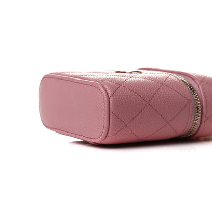 Chanel Caviar Quilted Small Handle With Care Vanity Case With Chain Pink 10 of 13