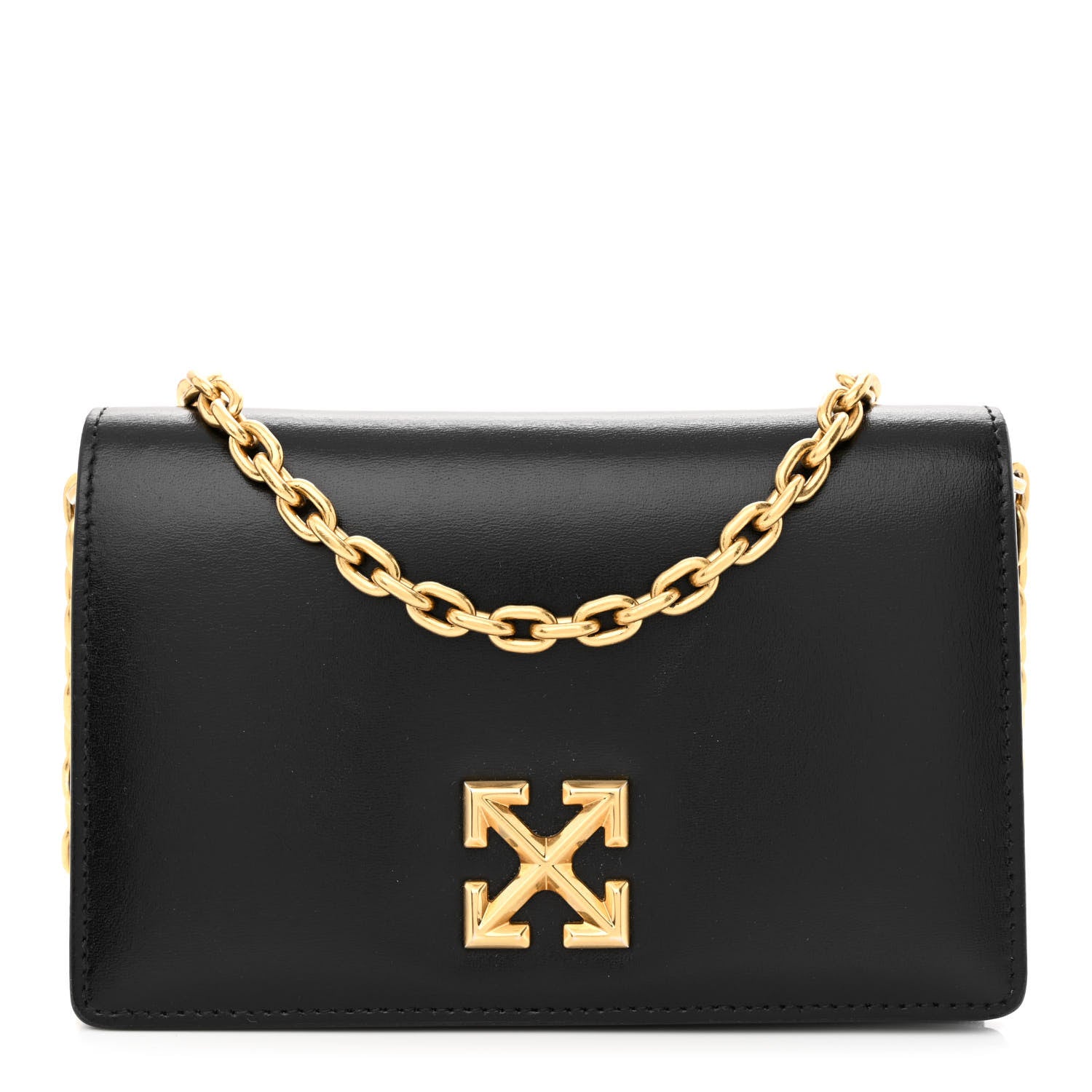 Off-White Calfskin Jitney 0.5 Shoulder Bag Black 1 of 12