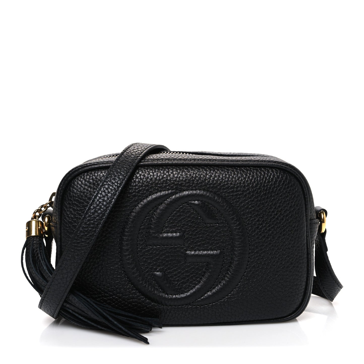 Pebbled Calfskin Mini Soho Disco Bag Black