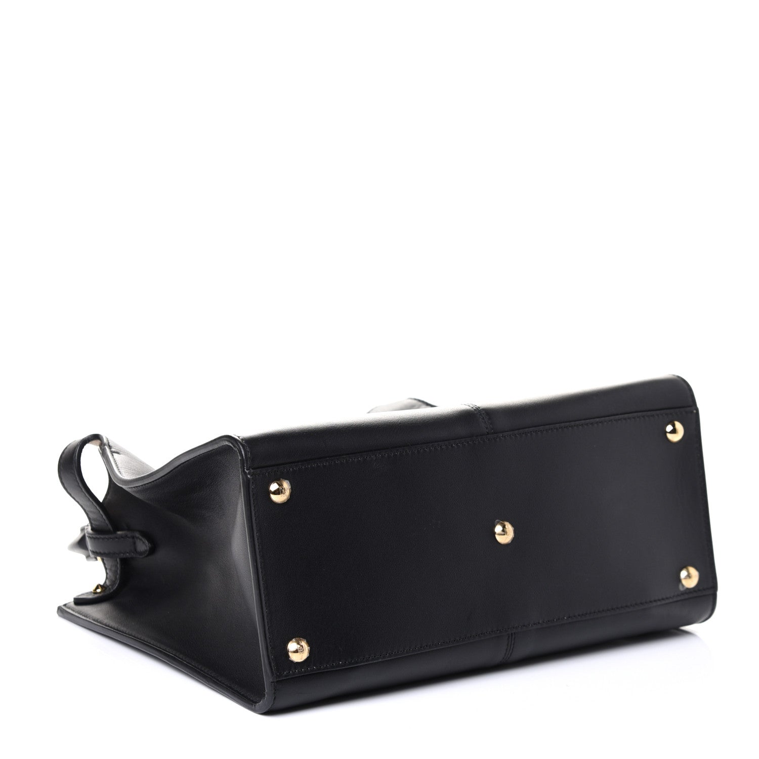 Fendi Vitello Seta Glazed Fabric FF 1974 Medium Peekaboo X-Lite Black Mogano Panna 3 of 5