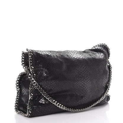 Stella McCartney Snakeskin Effect Falabella Fold Over Tote Black 3 of 6