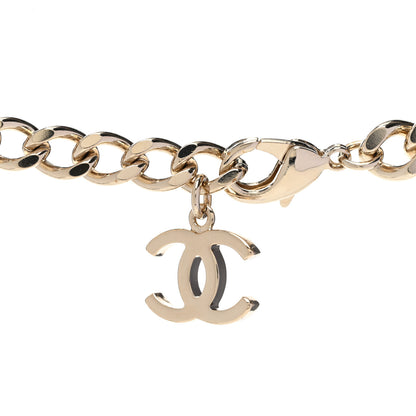 Chanel Metal Enamel Chain CC Choker Gold White 4 of 6