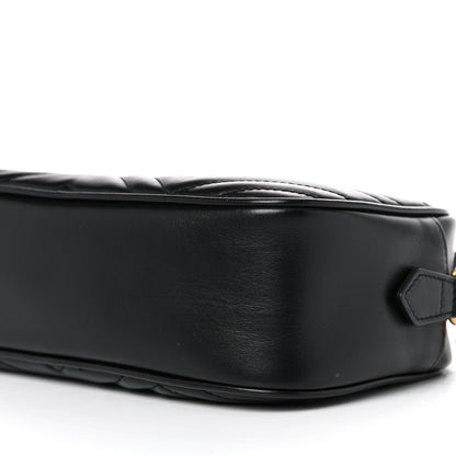 Gucci Calfskin Matelasse Small GG Marmont Chain Shoulder Bag Black 10 of 11