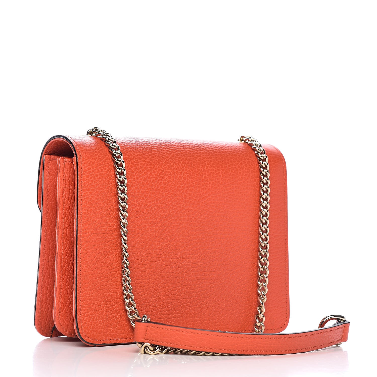 Gucci Dollar Calfskin Small Interlocking G Shoulder Bag Sun Orange 3 of 10