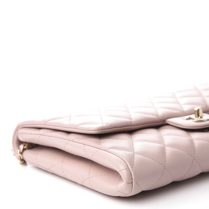 Chanel Lambskin Quilted Clutch With Chain Flap Light Pink 7 of 10