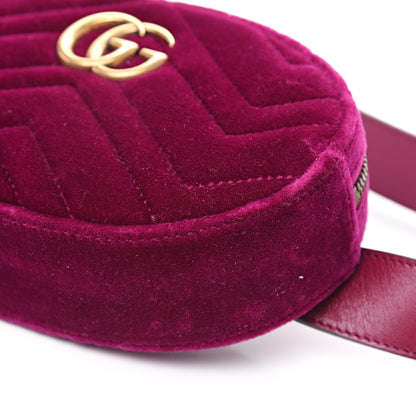 Gucci Velvet Matelasse GG Marmont Belt Bag 95 38 Fuchsia Violet Cyclamen 10 of 11