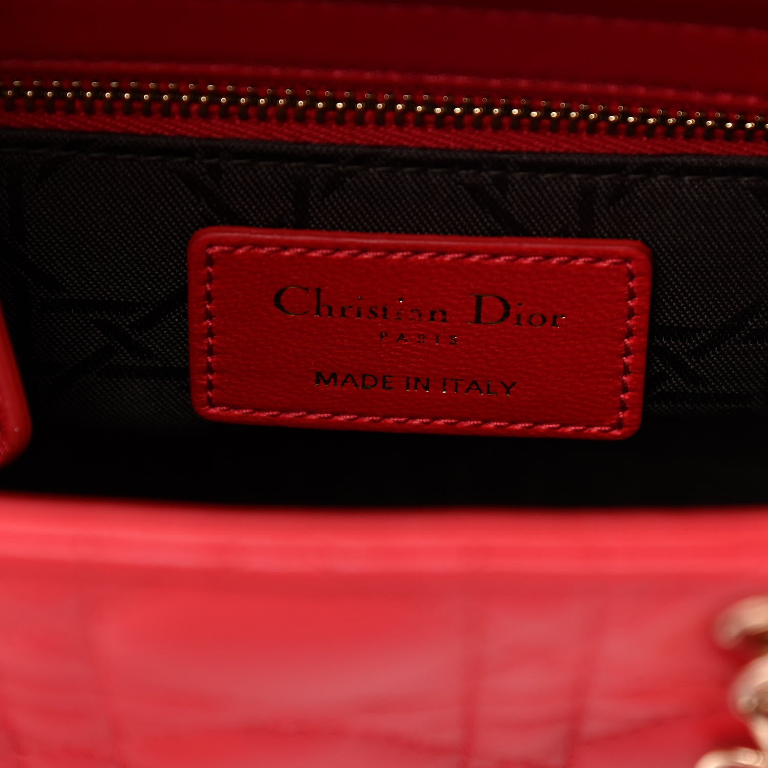 Christian Dior Lambskin Cannage Small Lucky Badges My Lady Dior Red 5 of 9