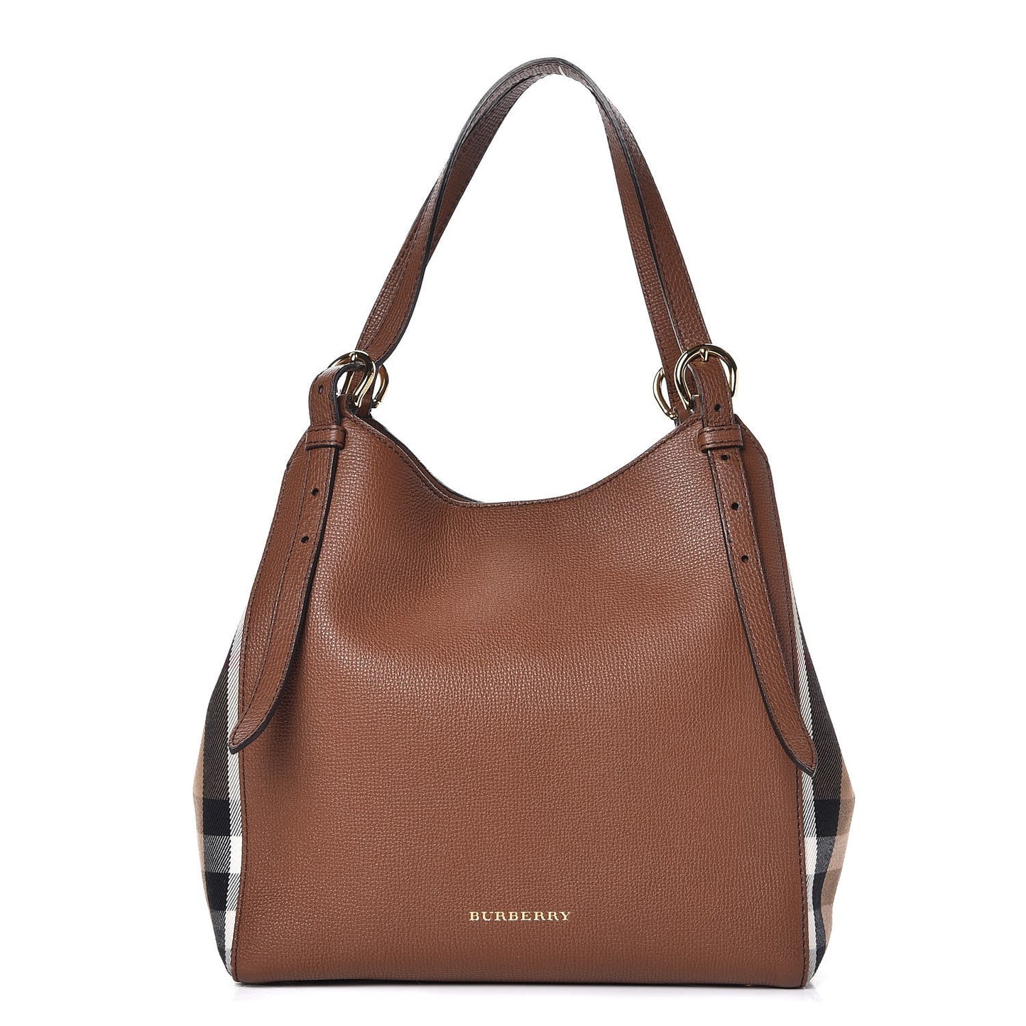 Grainy Calfskin House Check Small Canterbury Dark Sand