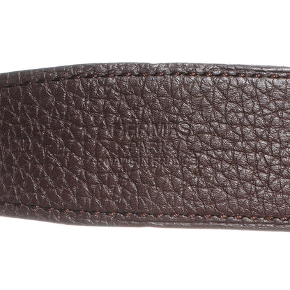 Hermes Taurillon Clemence Box Reversible Constance 32mm Brushed Silver H Belt 95 Ebene Noir 5 of 7