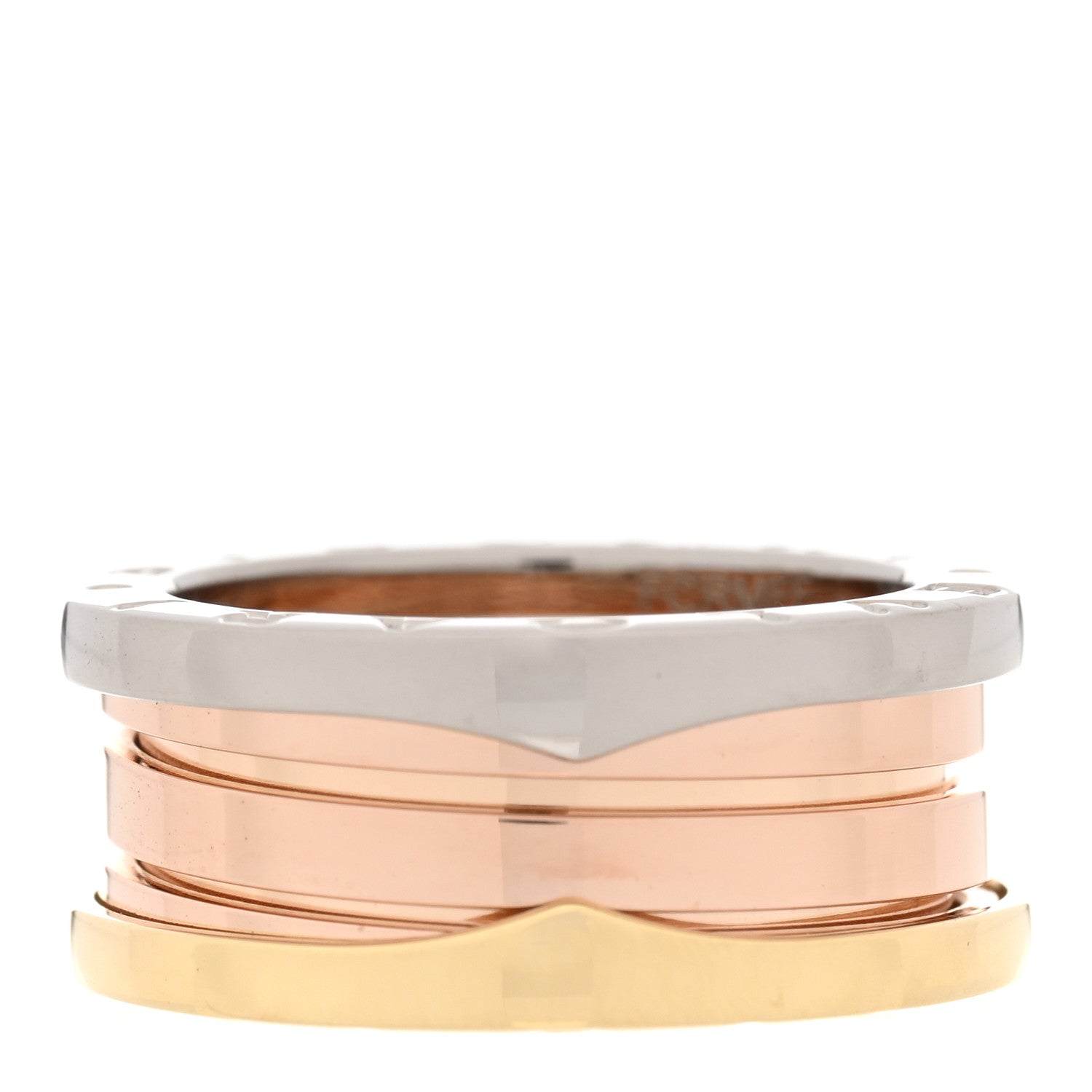 Bulgari 18K Rose White Yellow Gold B.Zero1 Three-Band Ring 51 5.75 3 of 7