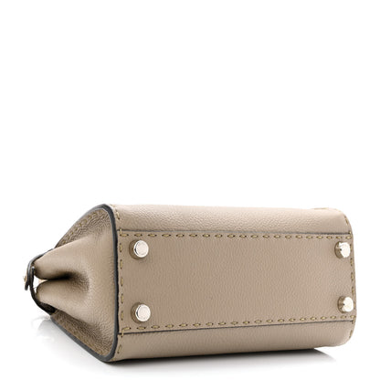 Fendi Cuoio Romano Snakeskin Selleria Mini Peekaboo Iconic Satchel Corda White 4 of 11