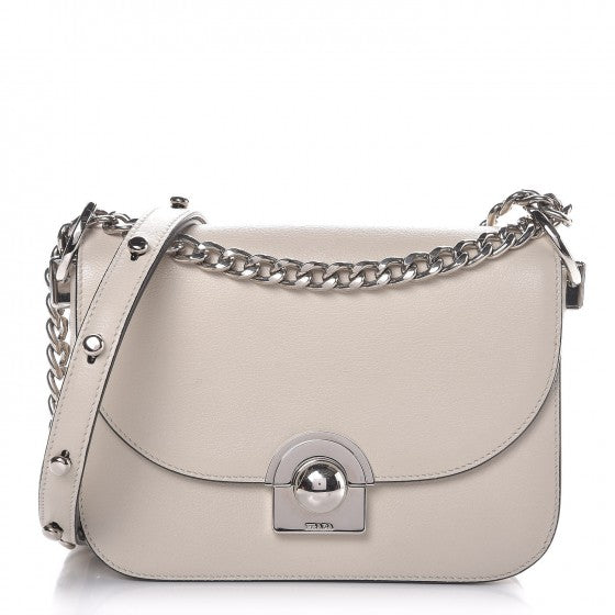 Prada Glace Calfskin Arcade Crossbody Bag Talco 1 of 8