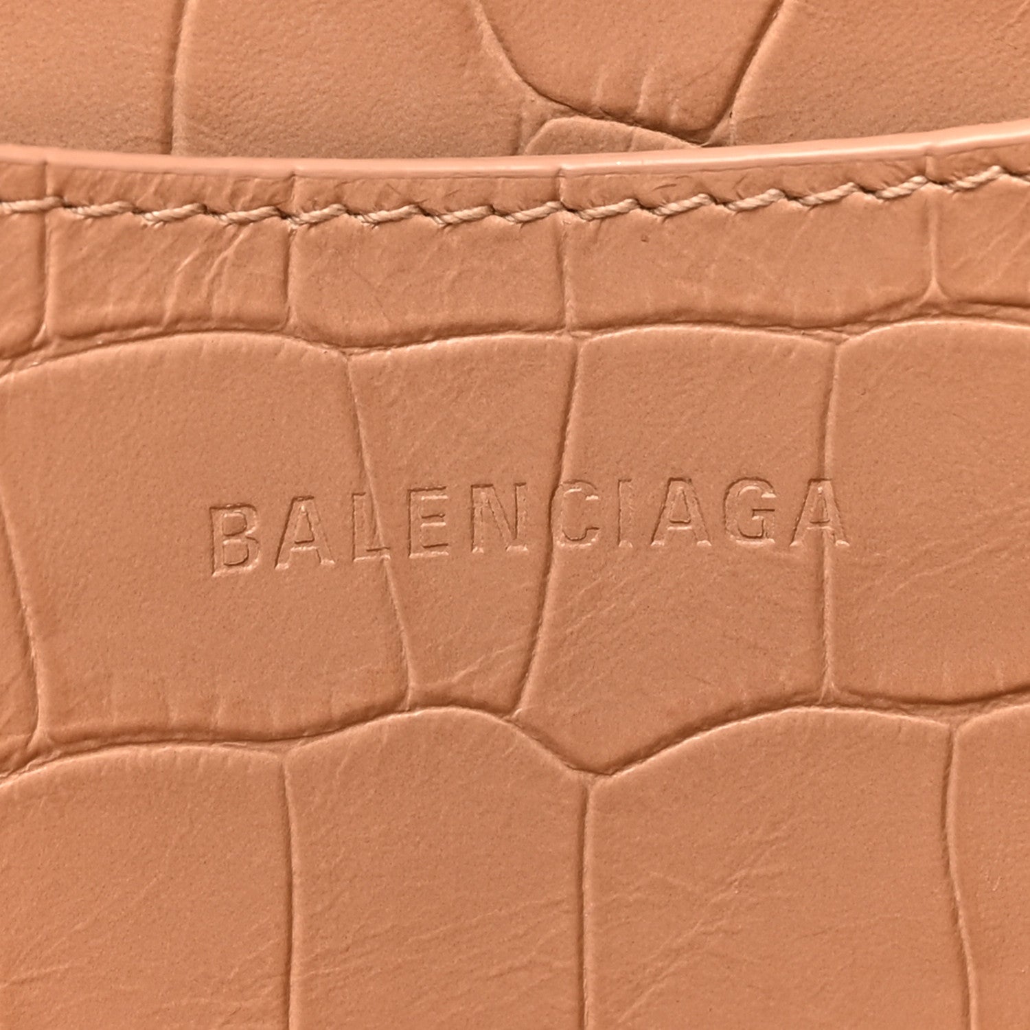 Balenciaga Extra Supple Calfskin Crocodile Embossed Neo Classic Gold Hardware S City  Nude Beige 6 of 14