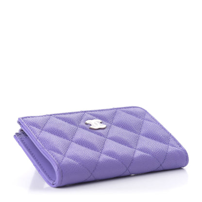 Chanel Caviar Quilted Zipped Key Holder Case Purple 5 of 8