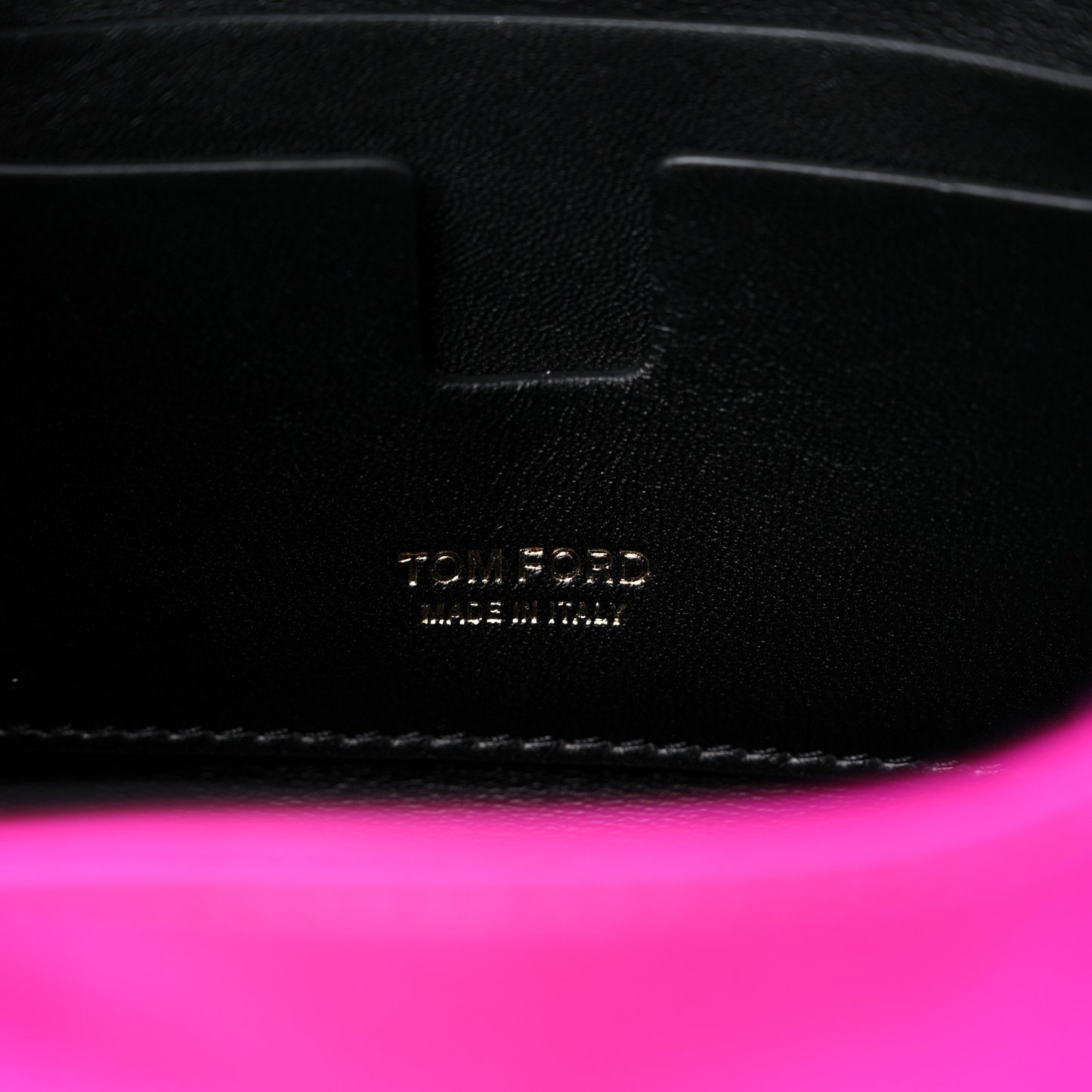 Satin Mini Label Chain Shoulder Bag Hot Pink