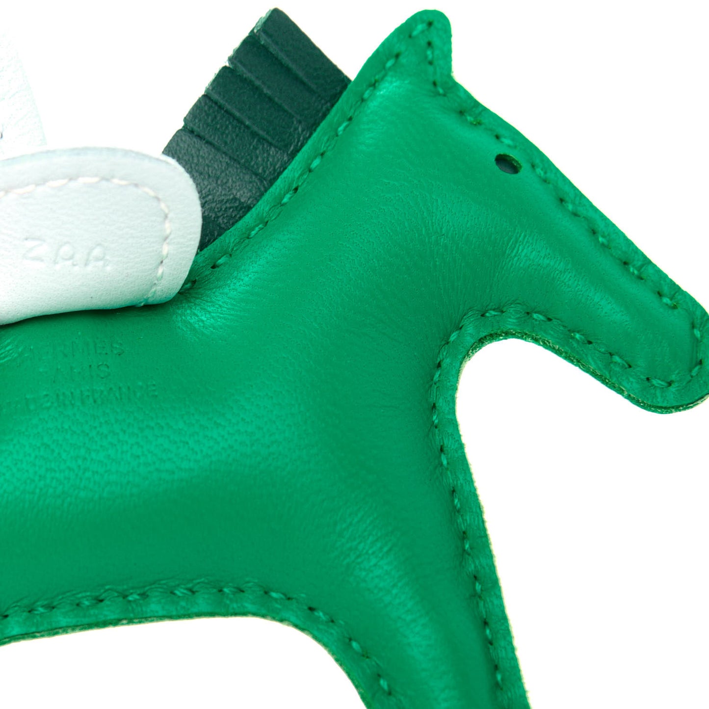 Milo Lambskin Grigri Rodeo Horse Bag Charm PM Menthe Malachite Brume