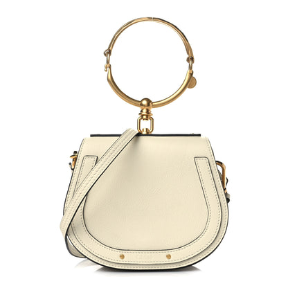 Chloe Calfskin Suede Small Nile Bracelet Bag Off White 1 of 9