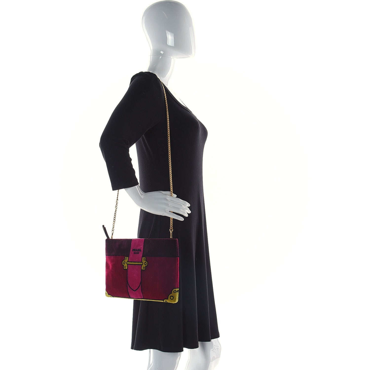 Prada Velluto Ricamo Cahier Chain Bag Multicolor 2 of 12
