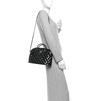 Chanel Patent Quilted Shiny Coco Small Shopping Bag Black 2 of 12