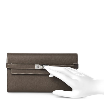 Hermes Epsom Kelly Longue Wallet Etoupe 2 of 11