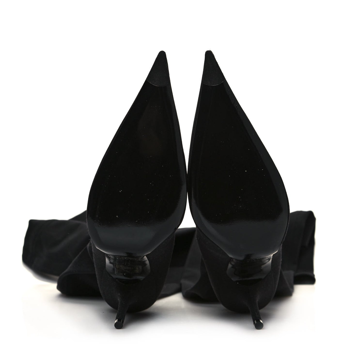 Spandex Pointed Toe Knife Thigh High Boots 41 Black