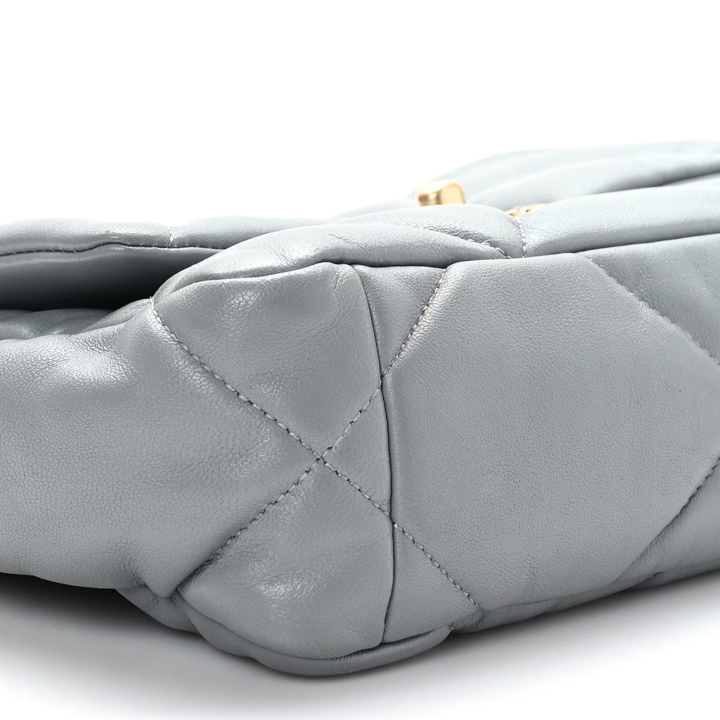 Goatskin Quilted Medium Chanel 19 Flap Grey