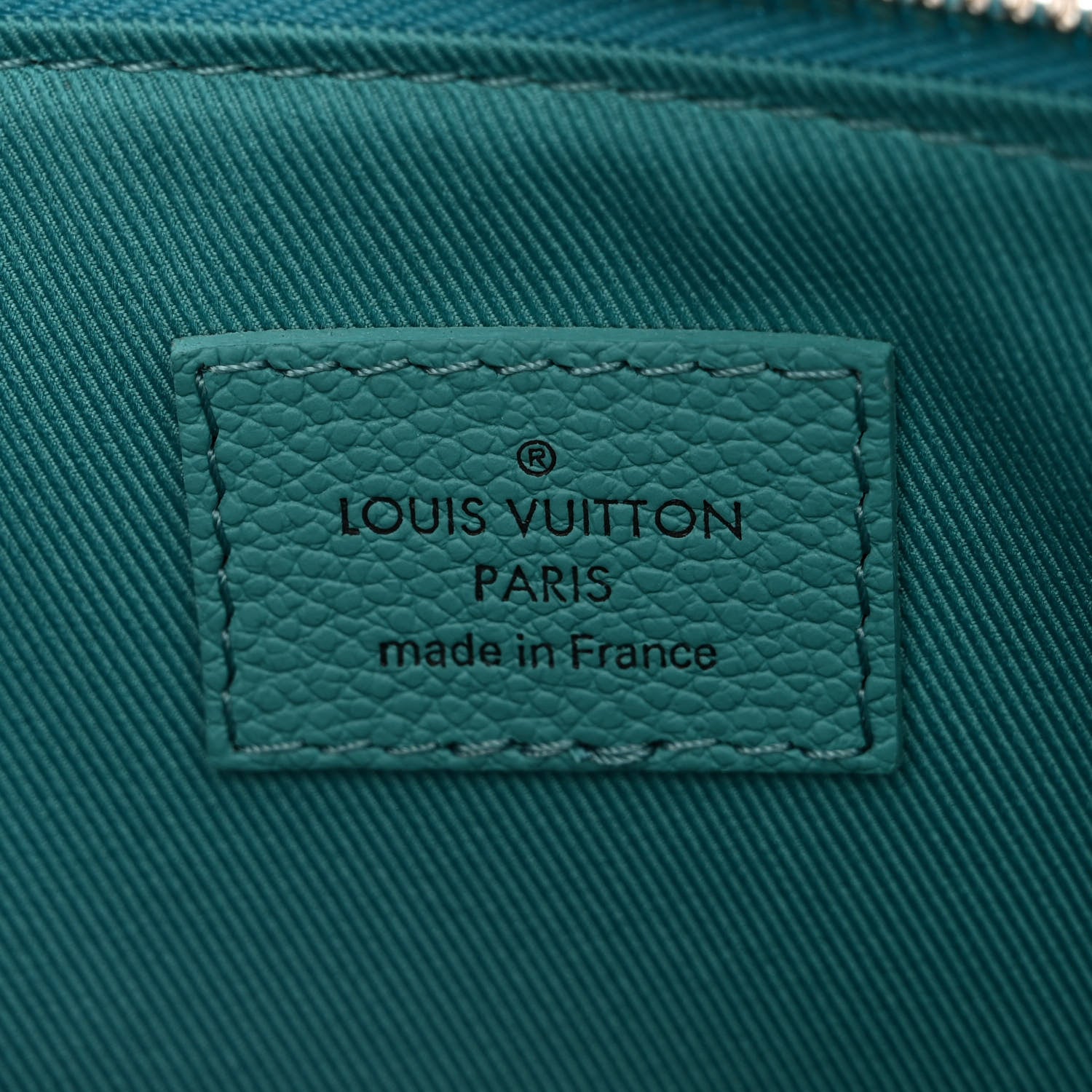 Louis Vuitton Calfskin Damier City Keepall Teal 6 of 9