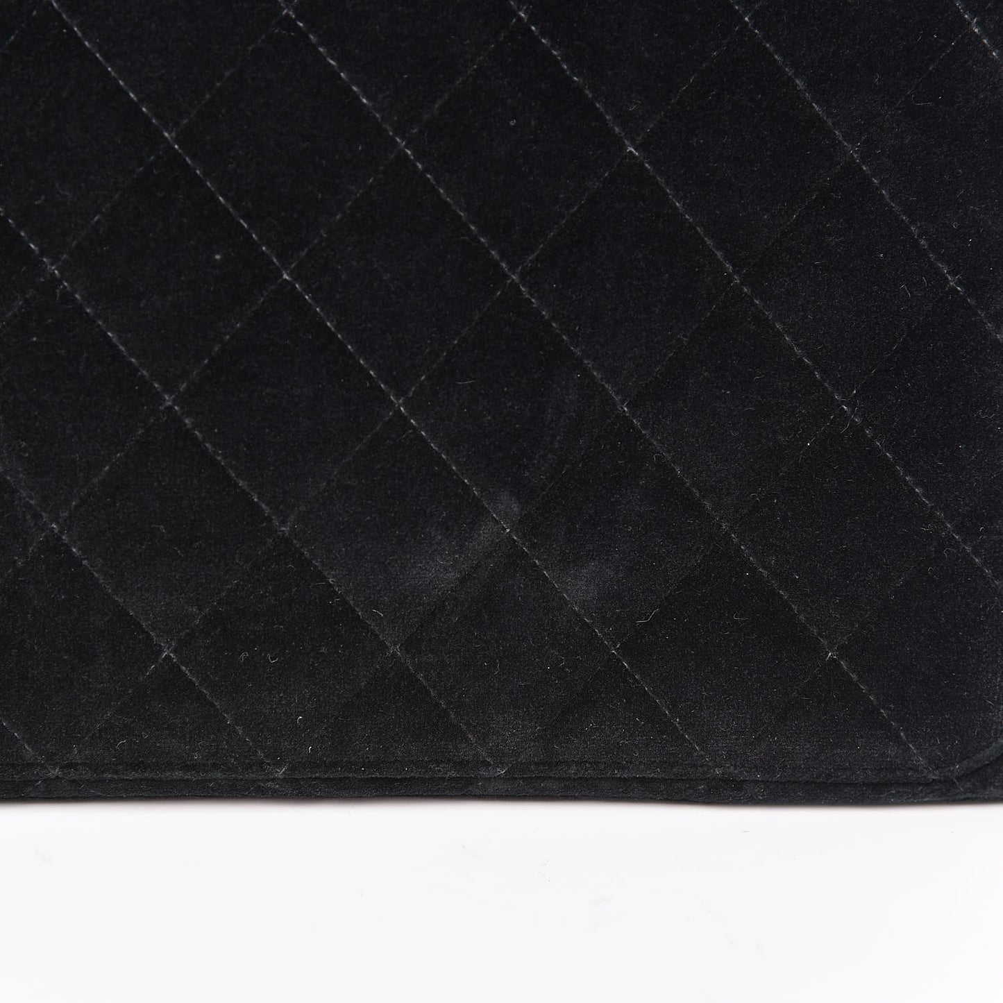 Velvet Quilted Shoulder Bag Black