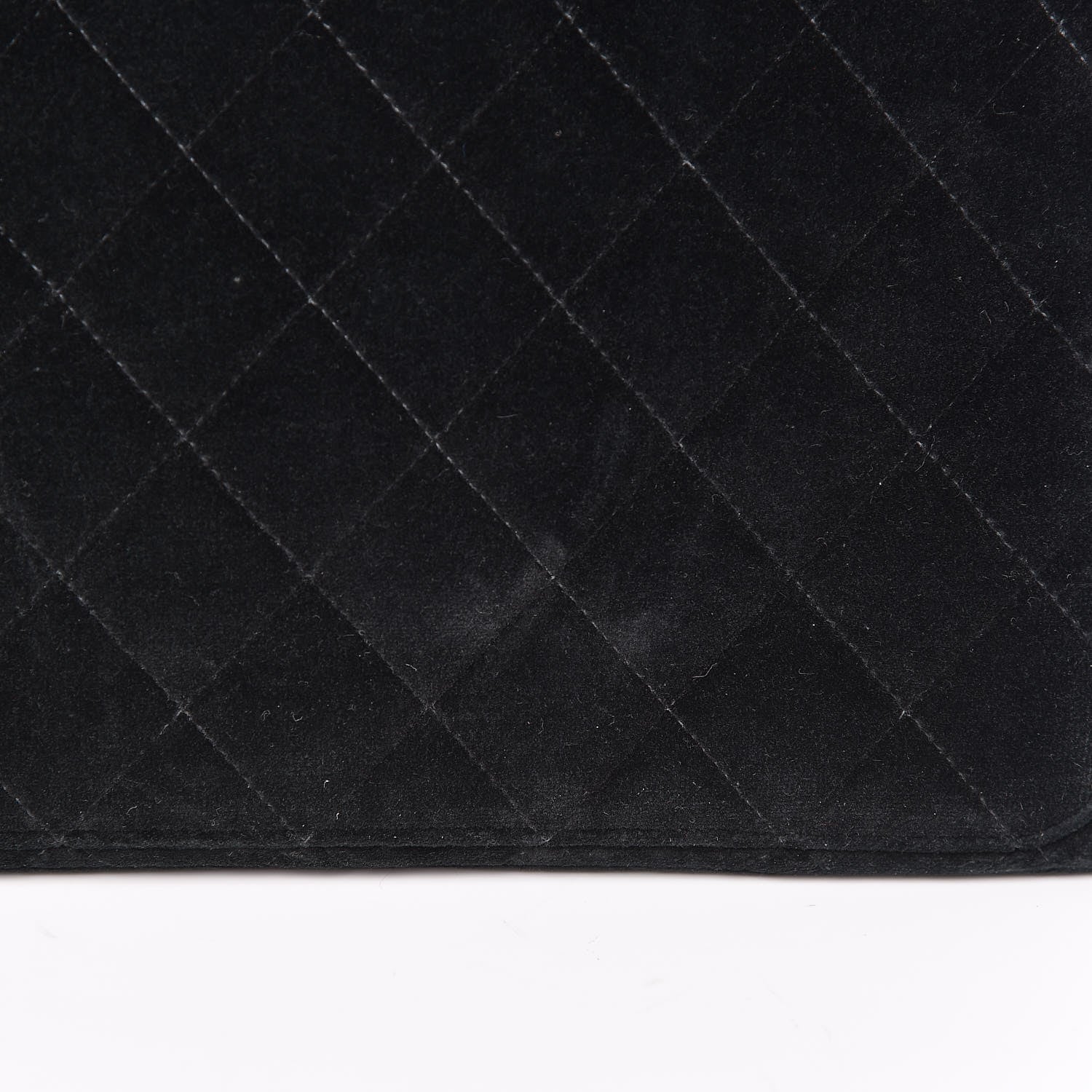 Chanel Velvet Quilted Shoulder Bag Black 10 of 17