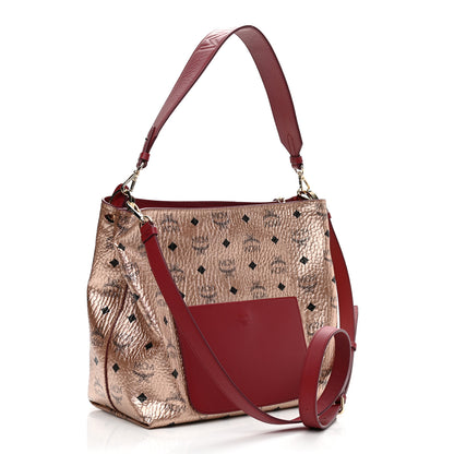 MCM Metallic Visetos Medium Klara Hobo Champagne Gold 3 of 9