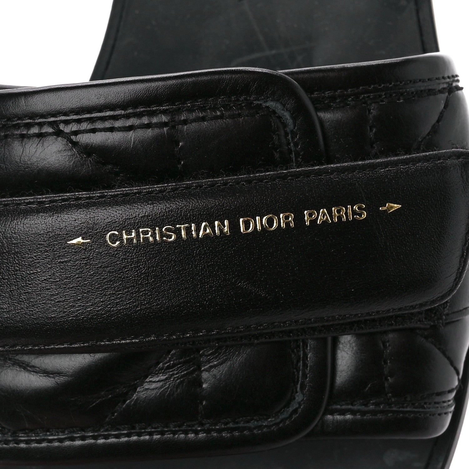 Christian Dior Calfskin Cannage Dio(r)evolution Slide Sandals 38 Black 7 of 9